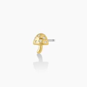 Gorjana Mushroom Charm Stud (gold)