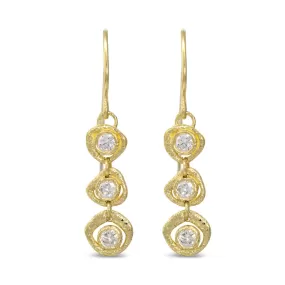 Open Pebble Three Shape Earrings with diamonds