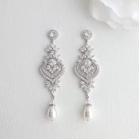 Statement Bridal Earrings-Rosa